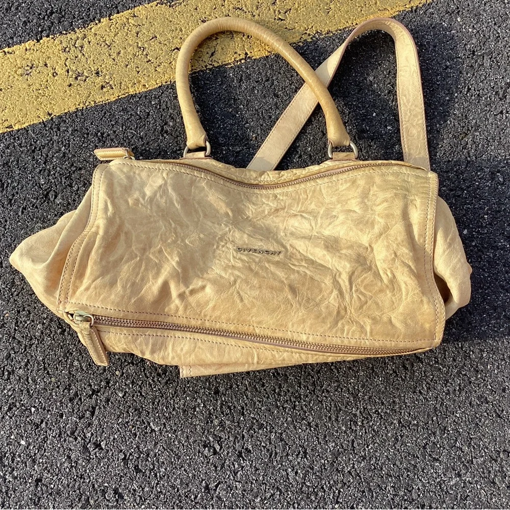 Givenchy Black and Tan Canvas Backpack with Leather Trim